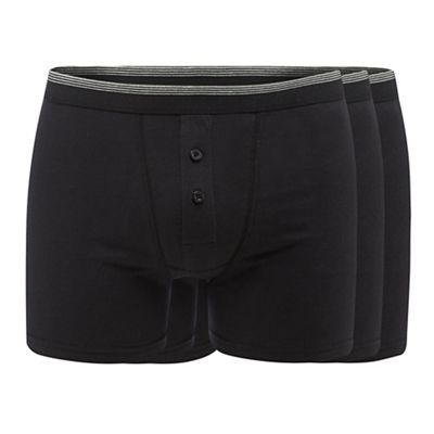 The Collection Pack of three black plain boxers